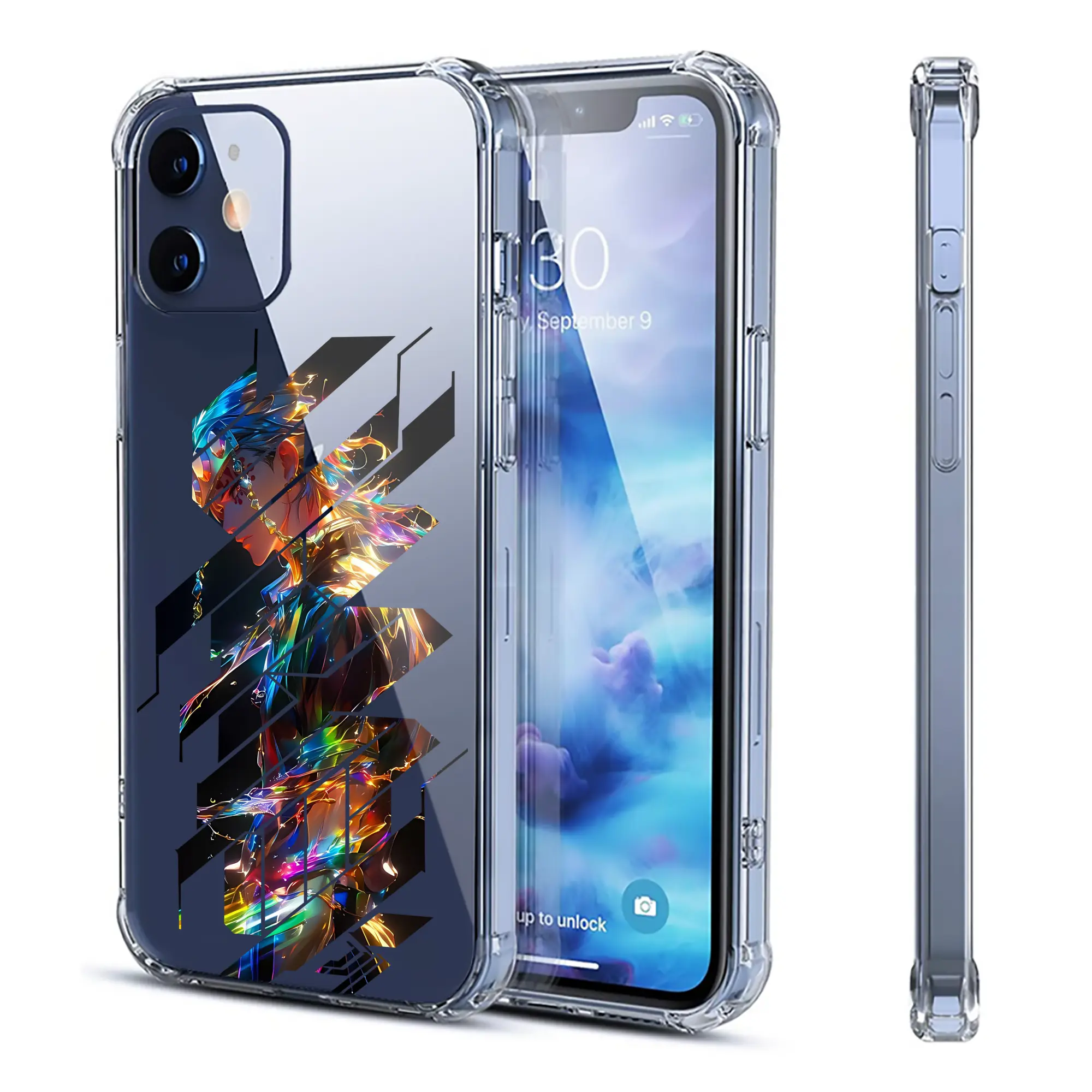 鬼滅の刃 グッズ,宇髄 天元 - IPhone 12シリーズ対応 ・ 透明スマホケース ・ クリアソフトケース ・ TPU素材 ・ 耐衝撃 ・ 高密着 ・ 防汚 防指紋 ・ 簡単着脱